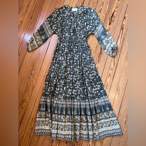 Cleobella Gray / Green Long Sleeve Maxi Dress